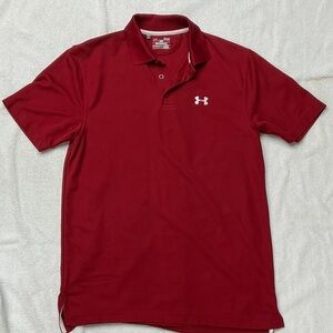 Under Armour Men's Maroon Polo with White Logo